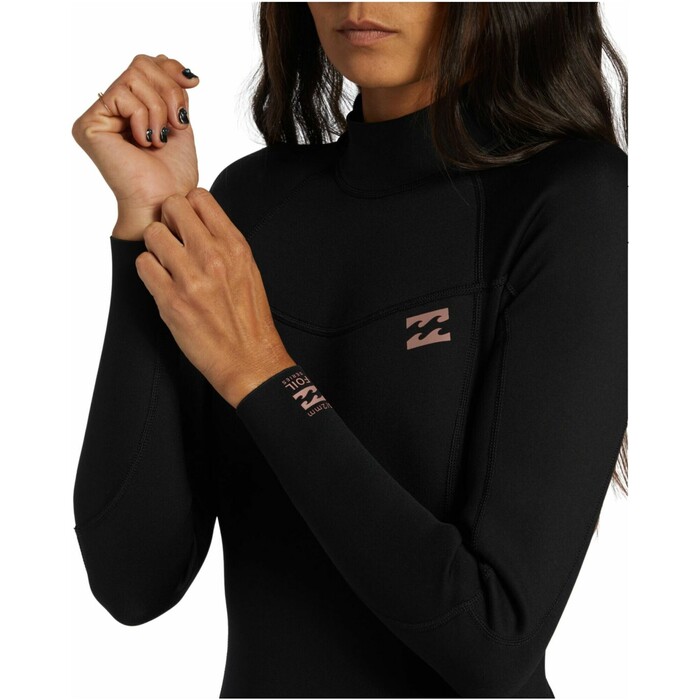 2024 Billabong Mujer Foil 4/3mm Back Zip Neopreno ABJW100185 - Black